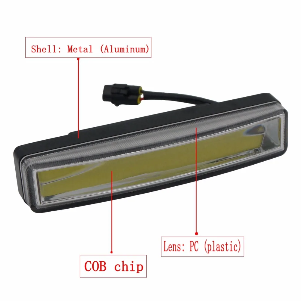 Online Eonstime 2pcs 15cm COB LED Vehicles Car Daytime Running Light DRL Installation Bracket White Light Lamp 12V 24V Off function E4