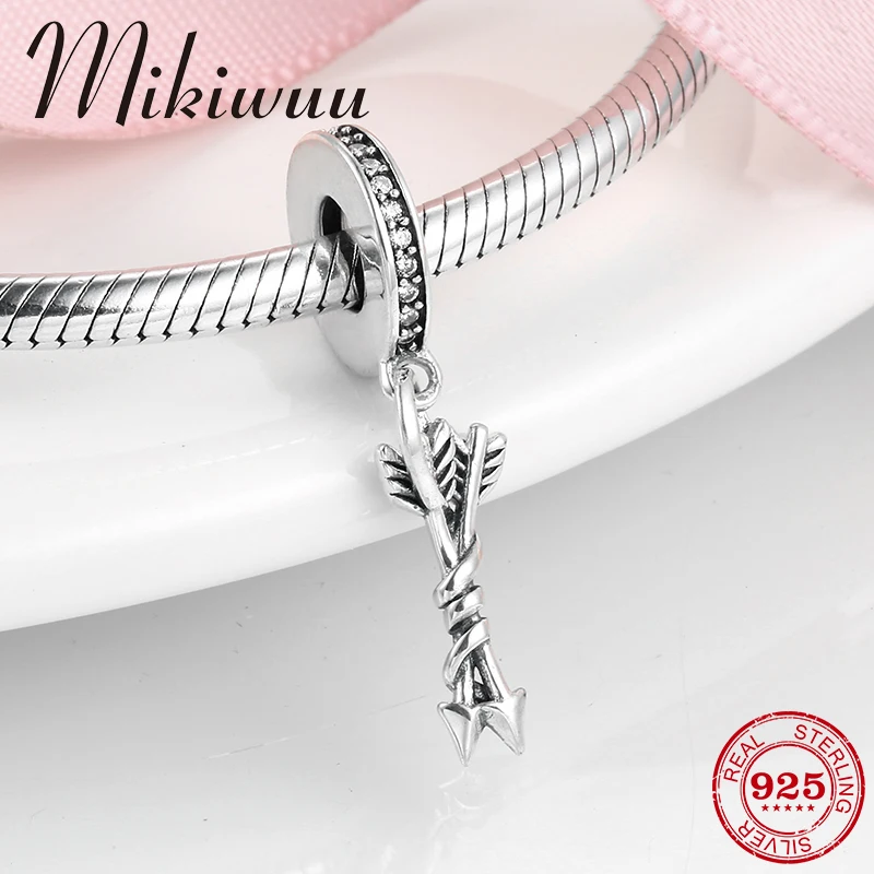 

Valentine's Day Gift 925 Sterling Silver Cupid's arrow charms Bead pendants Jewelry making Fit Original Pandora Charm Bracelet