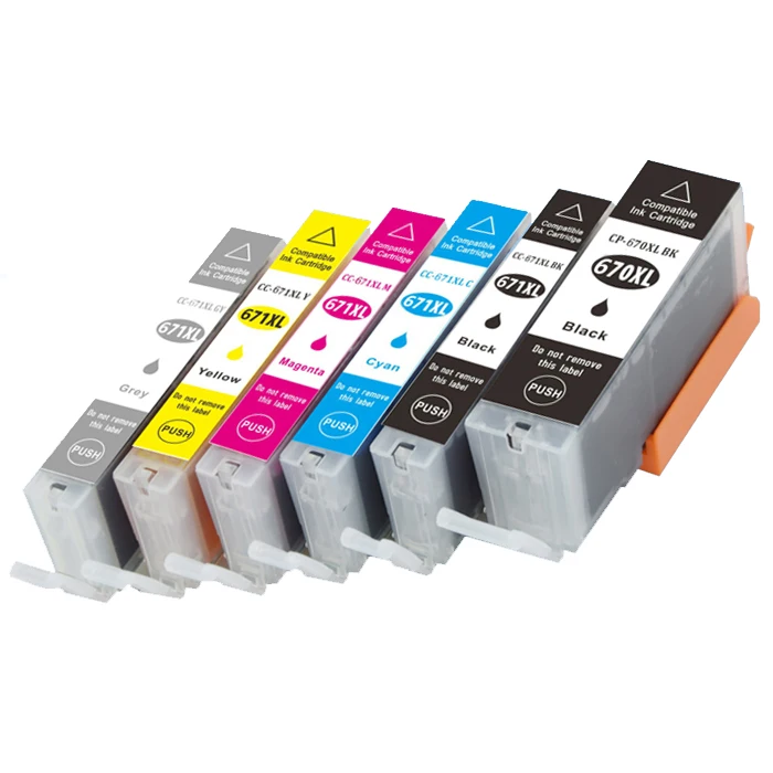 

6pcs Compatible PGI-670 CLI-671 Ink Cartridge For Canon PIXMA MG5760 MG5765 MG5766 Printer Ink PGI-670 PGI670