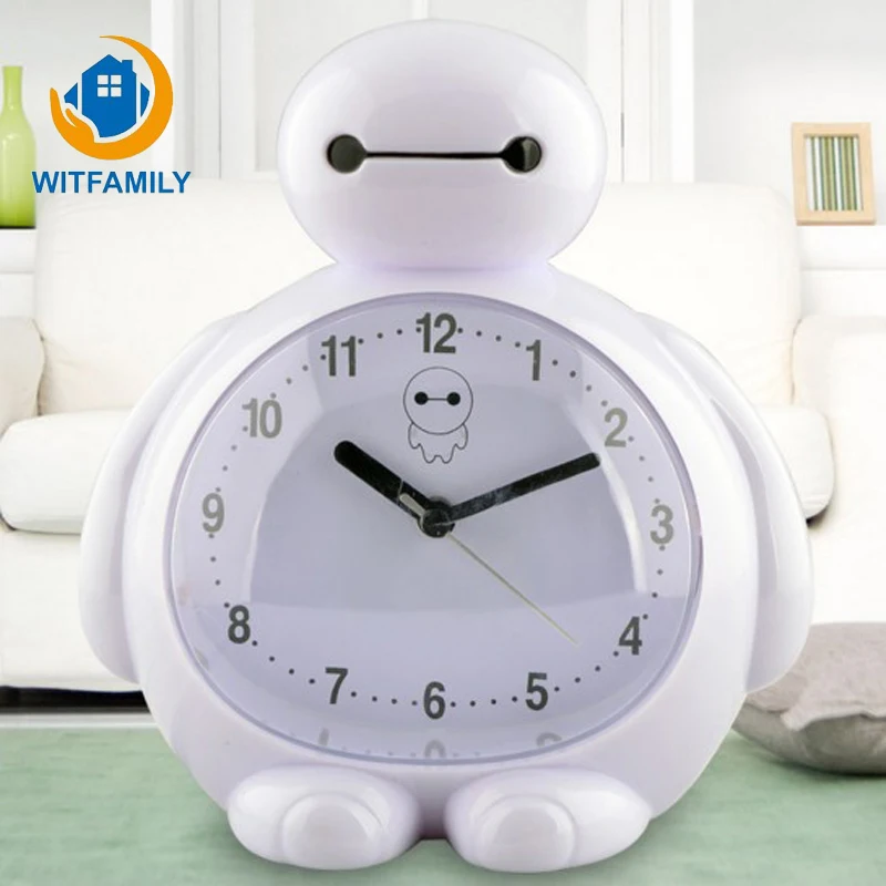 

Creative White Students Alarm Clock Cute Cartoon Voice Mute Night Light Children Alarm Clock Bedside Bedroom LED Digital Clock