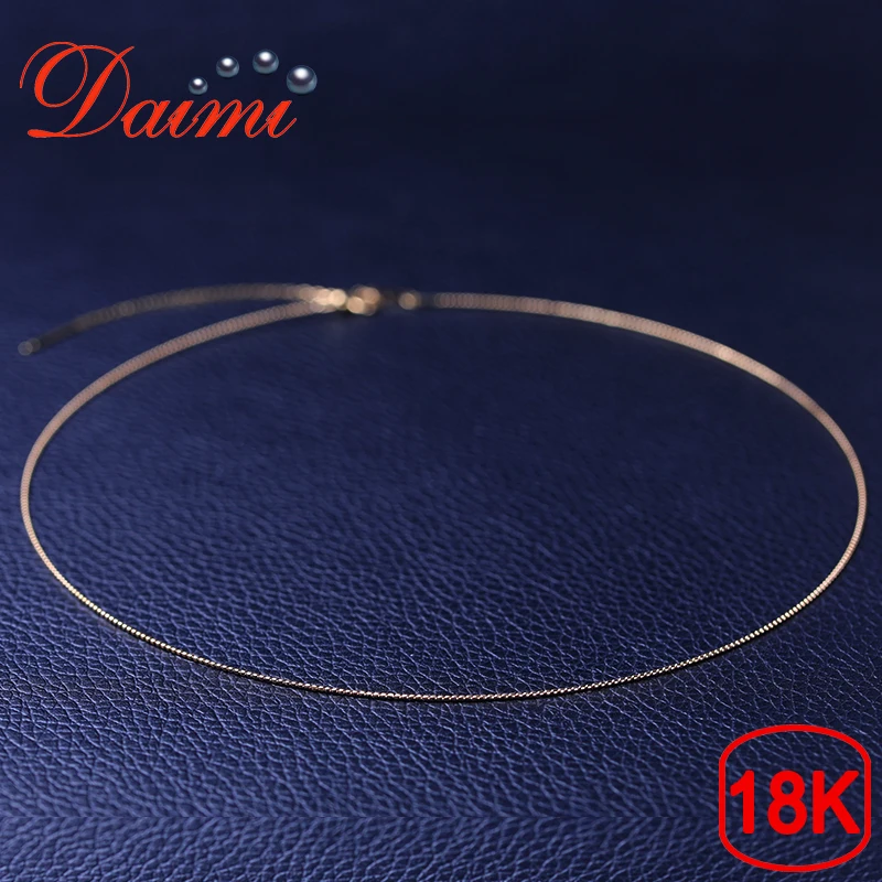 Бренд DAIMI ожерелье из чистого золота Цепочка 18 ти кратного желтого DIY цепи 40 см 45