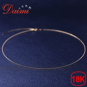 

DAIMI Pure Gold Necklace Chain 18K Yellow Gold DIY Chain 40cm-45cm Adjustable Necklace Chain Wendding Party Gift