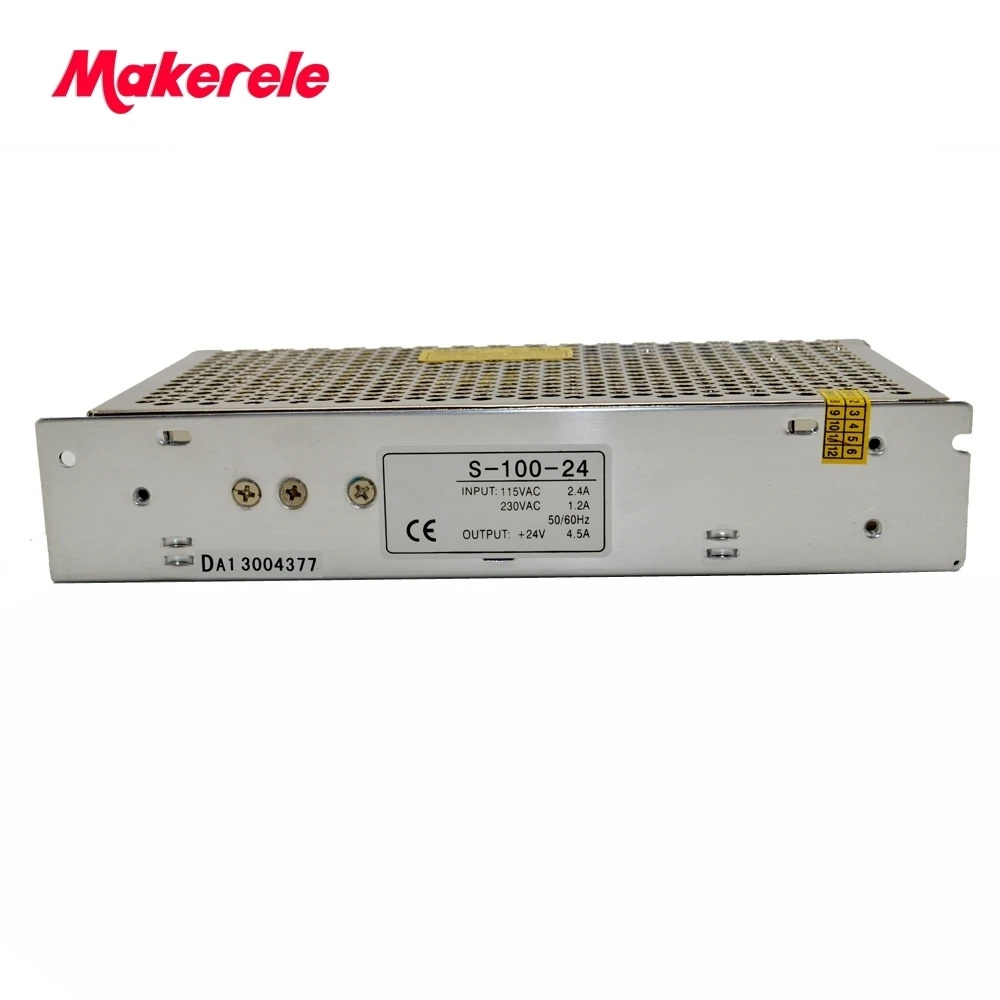 

Single Output Switching power supply 100W 24..V 4.5..A ac to dc converter CE approved over-load protection high quality