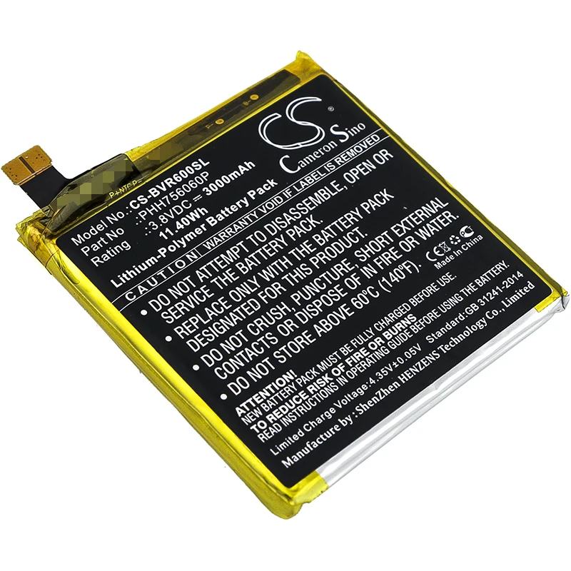 

Cameron Sino Upgrade For Blackview PHH756060P Mobile, SmartPhone Battery Li-Polymer 3000mAh / 11.40Wh