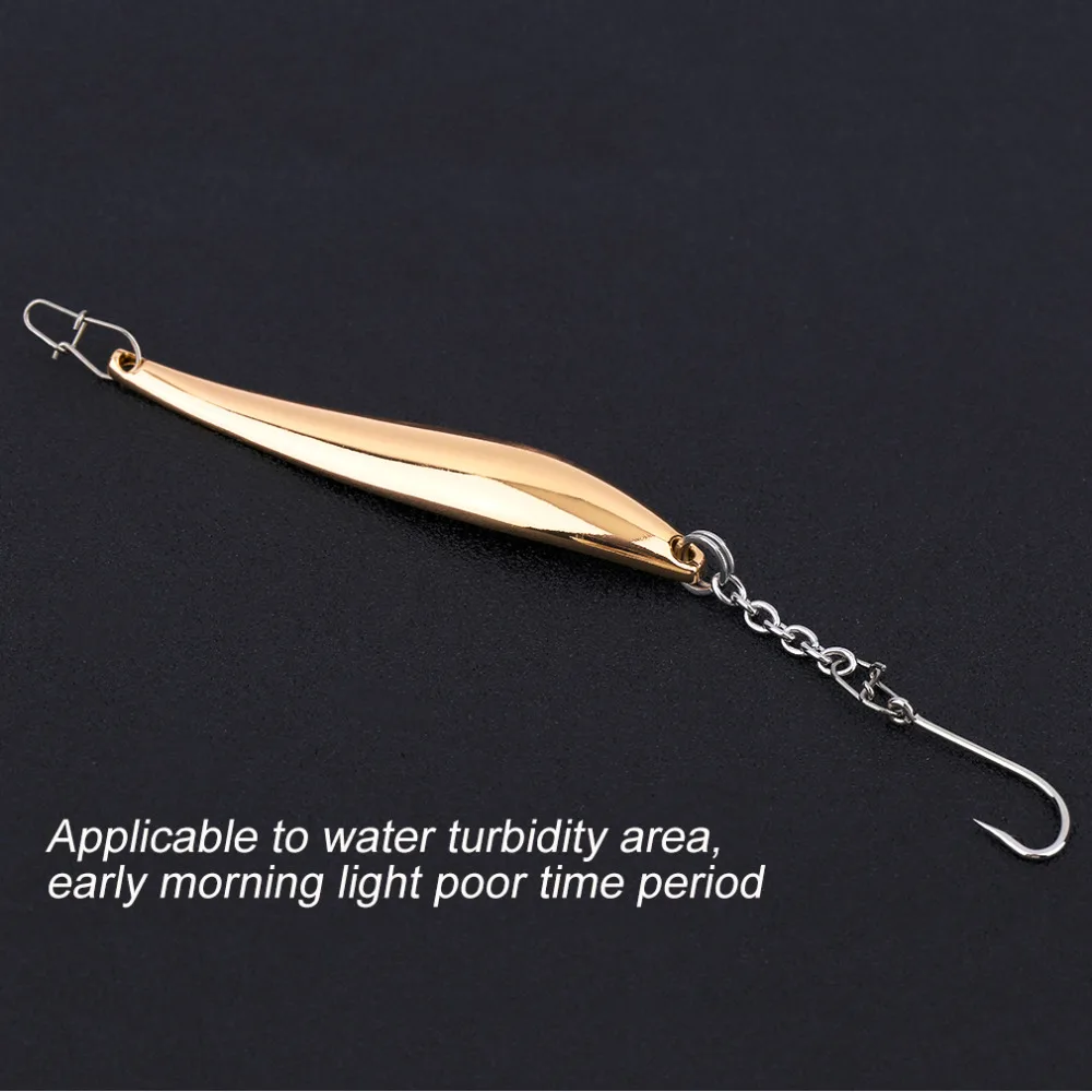 

Zinc Alloy Hard Fishing Lure Hook Jigging Spear Shape Bait Metal Lures with Treble Hook 3 Colors Colors Newest