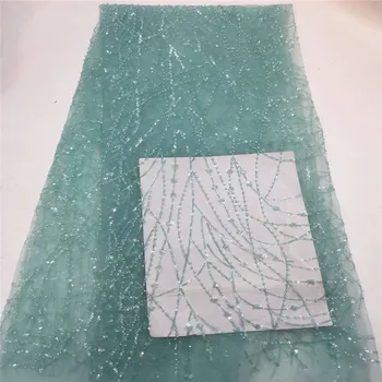 

Madison Beads African Laces Fabrics Embroidered African French Lace Fabric Elegant African Net tulle Lace Fabric For Party