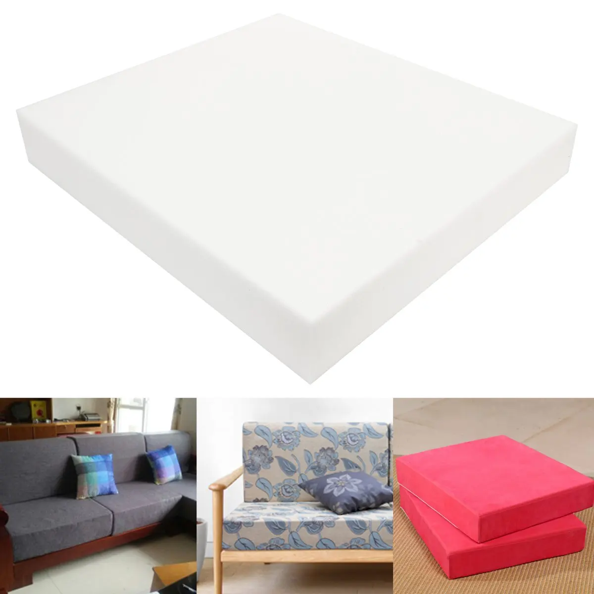 High Density Upholstery Cushion Foam Chair Sofa Seat Foam Pad Sheet Mattress Bed Floor High Density Upholstery Cushion 55X55cm