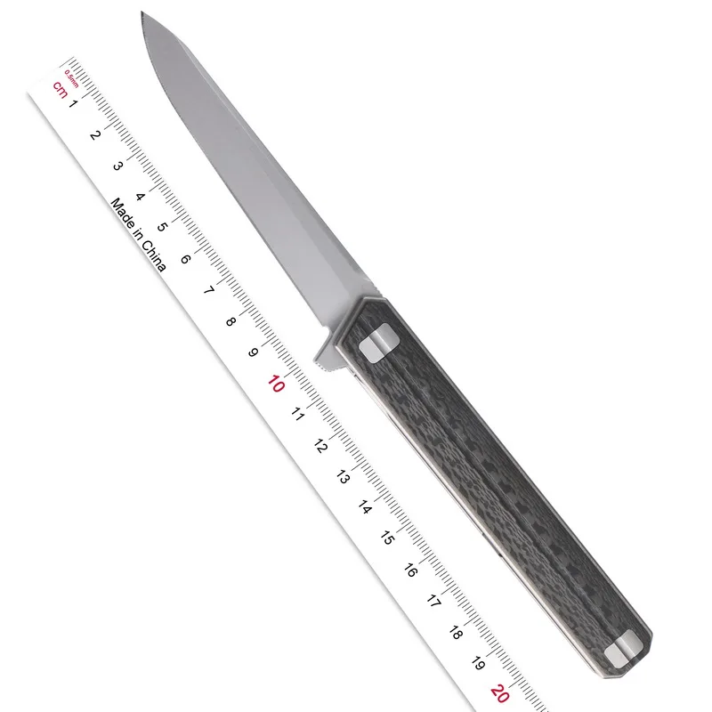 

XL Qwaiken Tactics Flipper folding knife titanium + CF handle M390 blade camping outdoor survival pocket knife EDC tool