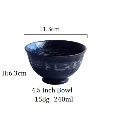 NIMITME керамическая чаша для риса 4,5 дюймов японская ручная работа утолщенная японская Ретро глубокая чашка для дома - Цвет: D