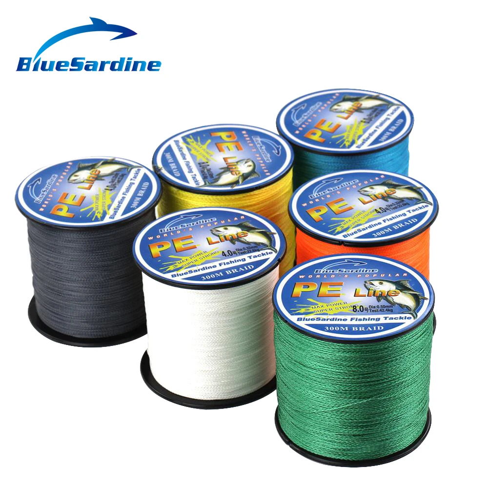 BlueSardine 300M Multifilament PE Braided Fishing Line Super Strong 4