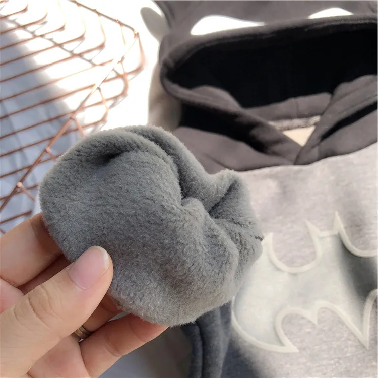 Black Baby Sweatshirt Boys Spiderman Hoodie Winter Thermal Wool Kids Outerwear Boys Kids Fleece Sweatshirts 4