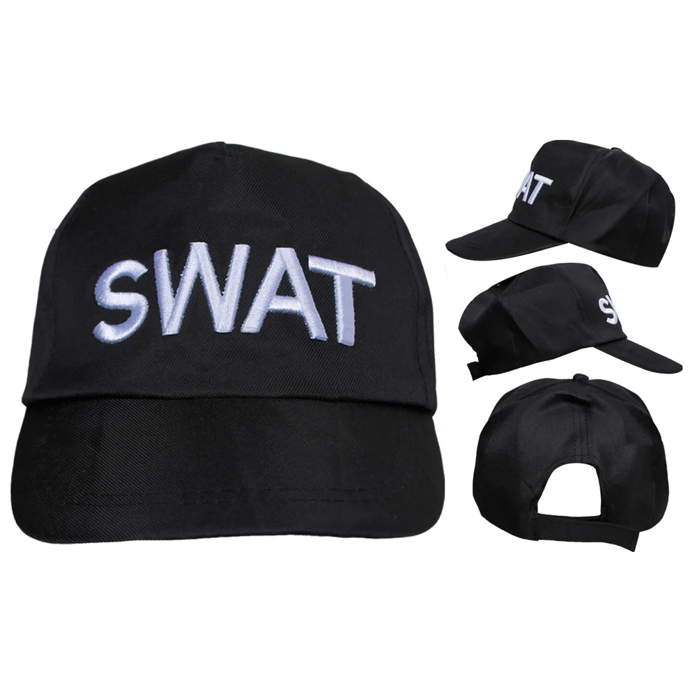 SQUADRA SWAT Costume 3 PEZZI Cappello Aviatore Occhiali E Manette Set Costume