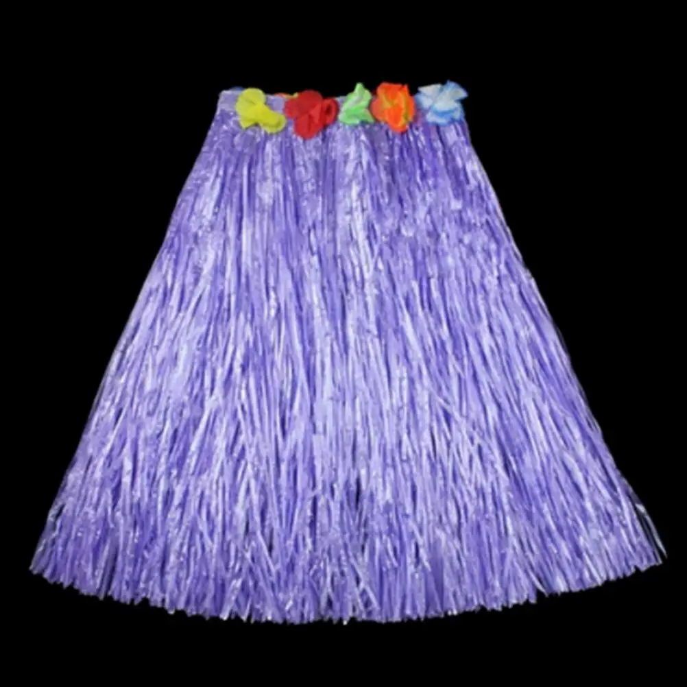 Пластиковые Гавайские Костюмные волокна Женские травы юбки хула юбка с цветком дамы одеваются 10 цветов Черлидинг