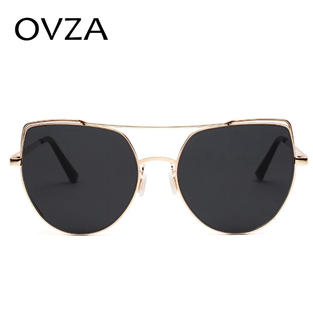 

OVZA Retro Cat Eye Sunglasses for Womens Classic Vintage Cute Sunglasses Metal Frame uv400 gafas de sol mujer S0092