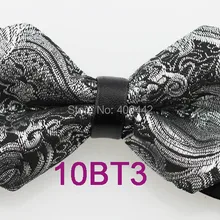 YIBEI coahella галстуки черный низ серебро Блестящий Пейсли бабочка бриллиант кожа Пикер Человек галстук бабочка под смокинг вечерние платья