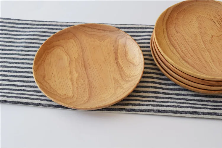 2 шт./упак. деревянная тарелка для фруктов хлеб округлость десертная тарелка, ручная работа, лучшая посуда деревянный обеденный стол лоток