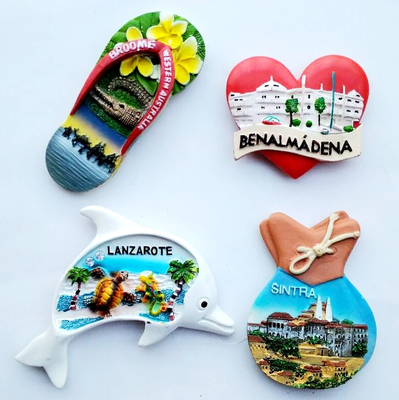 

Spain Dolphin Heart-shaped 3D Fridge Magnet Travel Souvenirs Creative Home Decoration Refrigerator Magnetic Stickers Gift