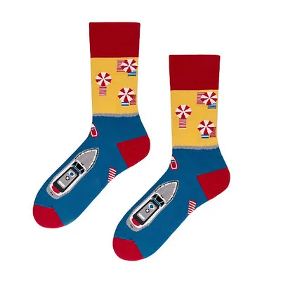 Брендовые качественные женские хлопковые носки в стиле хип-хоп, уличные счастливые носки женские Харадзюку, Модные индивидуальные носки, рождественские подарки - Цвет: Ship Lifebuoy