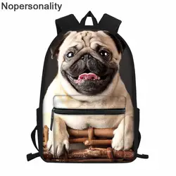 Nopersonality прекрасный мопса рюкзак для детей Животное Собака Печать школьный рюкзак для девочки взрослые школьный рюкзак для подростков