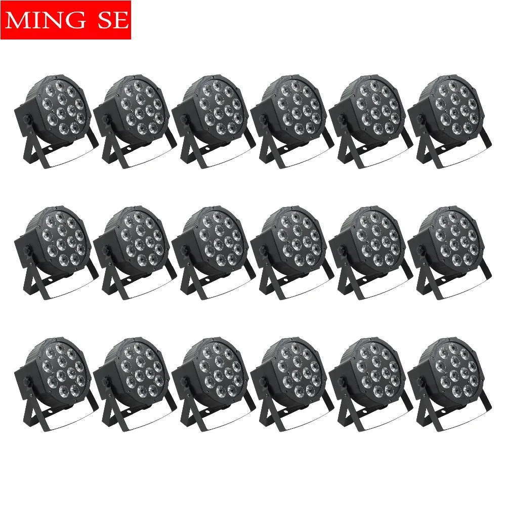 18 шт./лот Led Par 12x12 Вт RGBWA UV 6 в 1 плоский светодиодный светильник Can 64 настенный диско