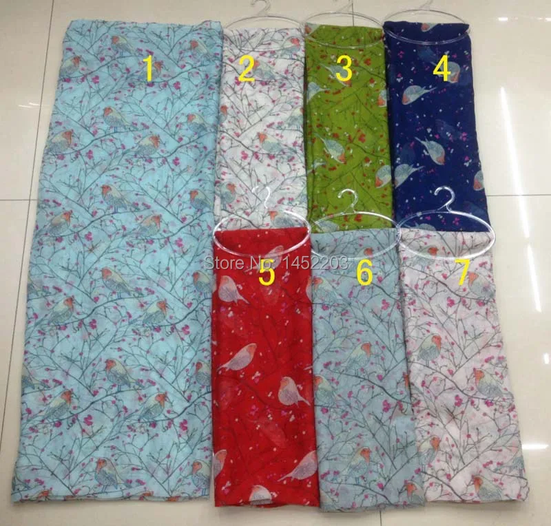 

Multi-Usage Fashion Women Birds Animal Prints Shawl Lady Long Birds Large Stripe Scarf Popular through four seasons al1123