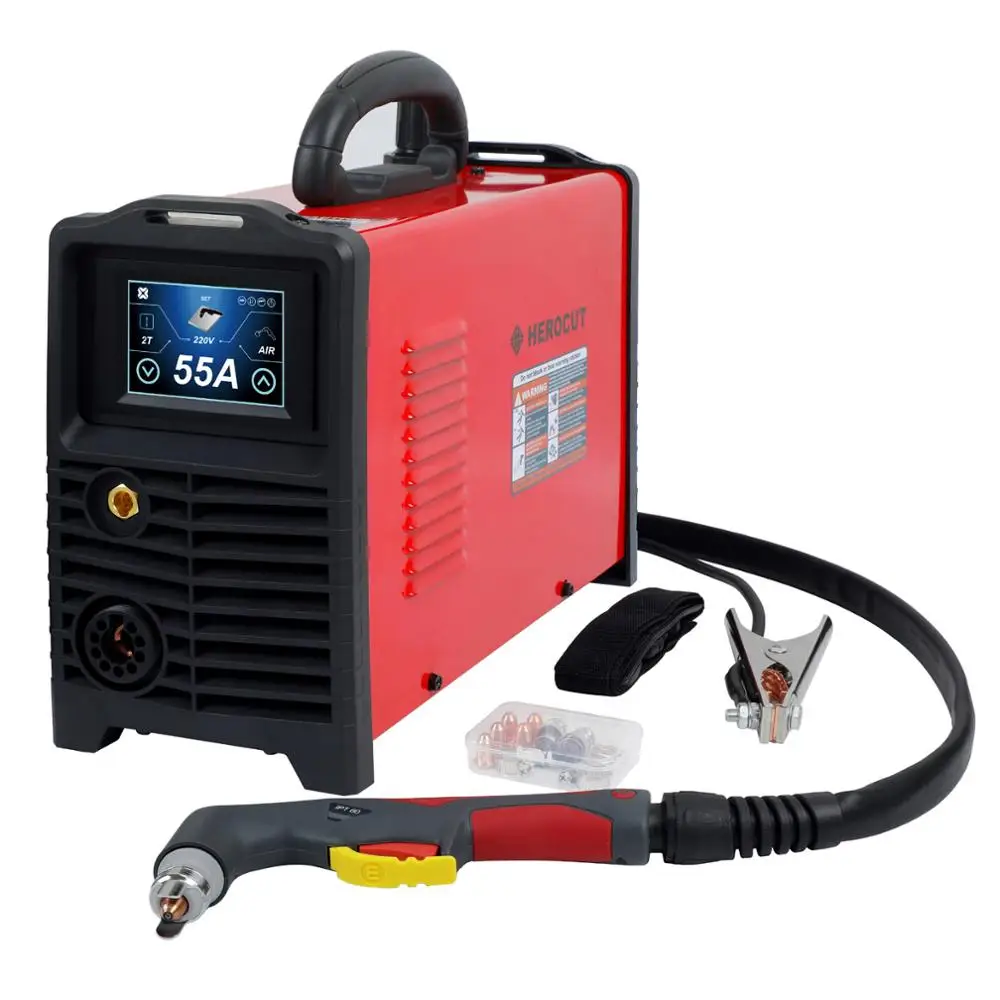 

CNC Plasma Cutter IGBT LCD Digital CNC Pilot Arc Non-HF Cut55GP Dual Voltage 120V/240V, Cutting machine Work with CNC table
