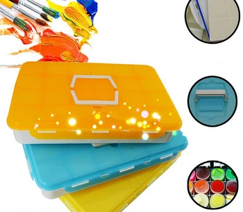 

FreeShipping 24 lattices 100ml box portable paints handle box large bottles of gouache watercolor pigment Toner color mixing