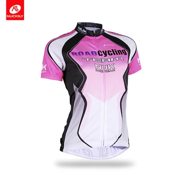 

NUCKILY Summer Women's Bicycle Jersey Outdoor Sports Custom Short Sleeve Cycling Tops AJ212