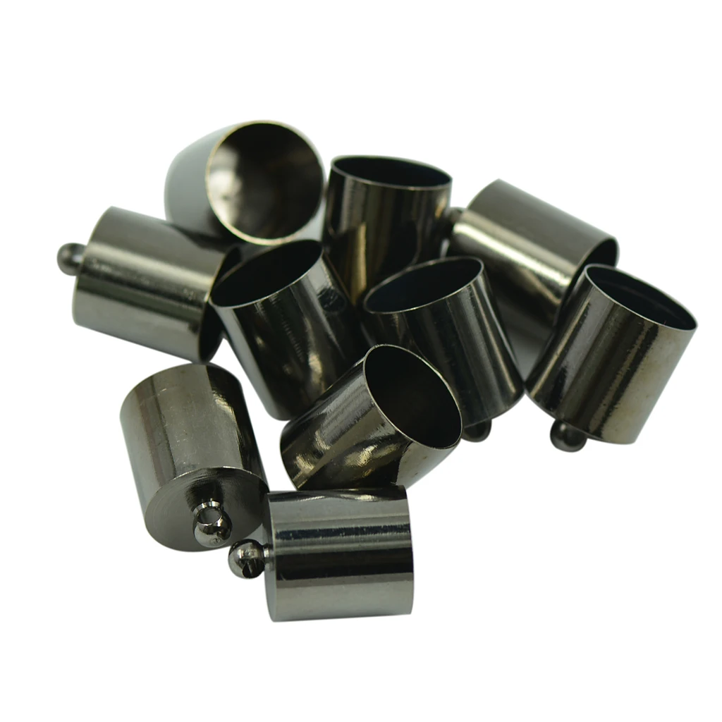 10Pcs 10mm Brass End Cap Kumihimo Rattail Cord DIY Jewelry Making Metalic  Brass End Caps Jewelry Findings Black