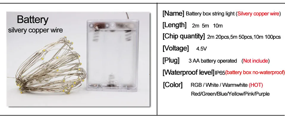 5 в USB светодиодные гирлянды 10 м 5 м 2 м Питание от батареи Открытый RGB медный провод Рождественский фестиваль Свадебная вечеринка сказочные огни