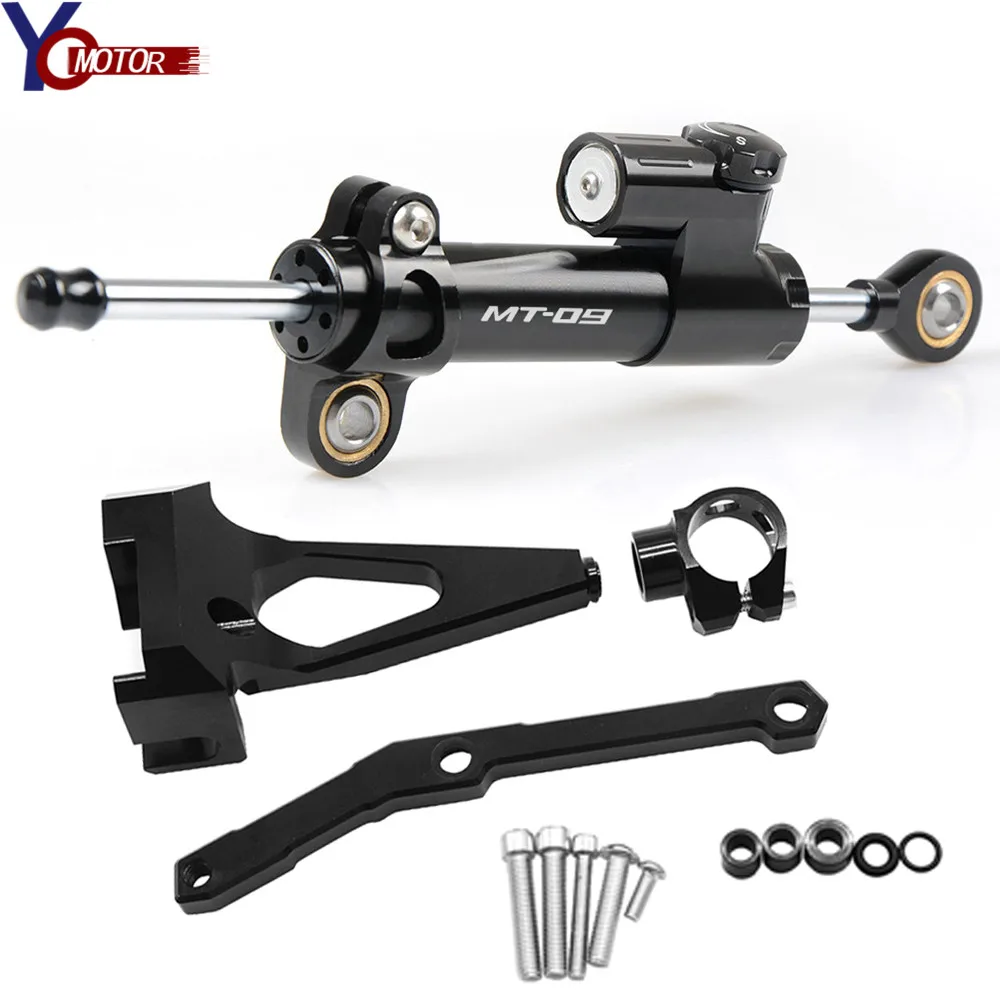 MT 09 MT09 Motorcycle Steering Stabilize Damper Bracket Mount CNC