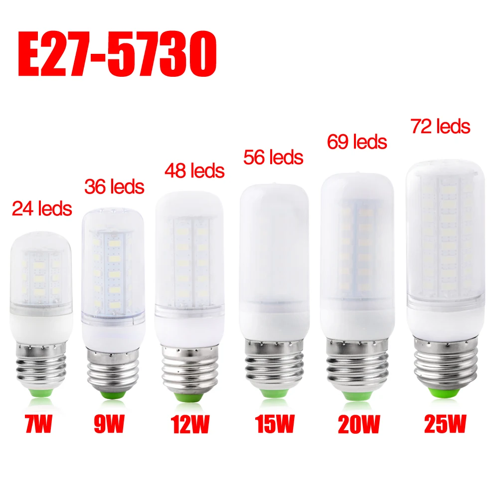 TSLEEN E27 светодиодный светильник E14 B22 GU10 G9 светодиодный смарт лампочки IC 220V 110V кукурузы светильник без мерцания 48 56 69 72 светодиодный s SMD 5730 люстра светильник