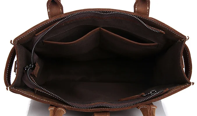 New Men Genuine Leather Sewing Briefcases Male Shoulder Cross Body Business Bags Messenger Satchels Casual Handbags D829