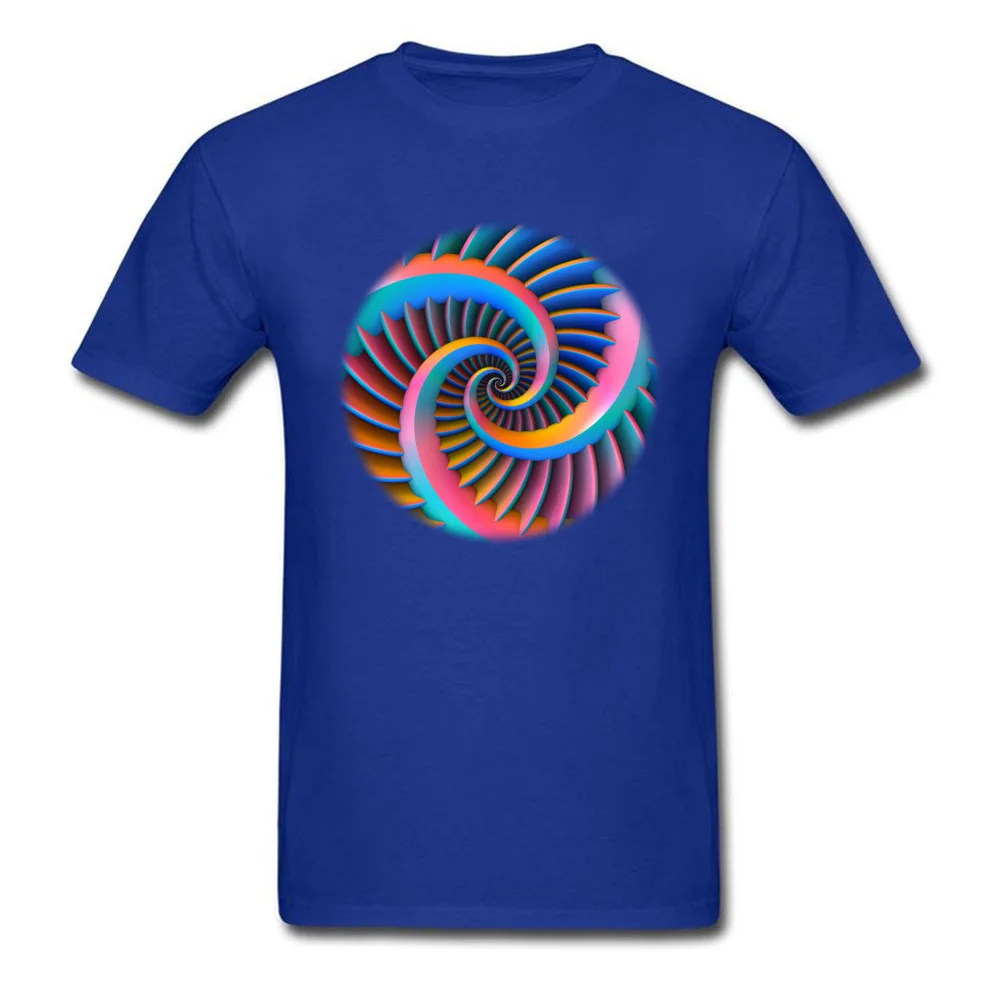 Man New Arrival Design Tees O-Neck Autumn All Cotton T-Shirt Group Short Sleeve Opposing Spirals Mandala Tee Shirt Opposing Spirals Mandala blue