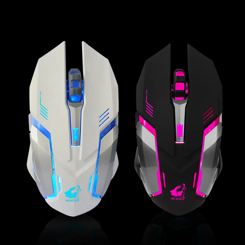 

Gaming Mouse Rechargeable X7 2.4GHz Wireless Silent LED Backlit USB Optical Ergonomic PC Gaming Mouse RF12 Drop Shipping
