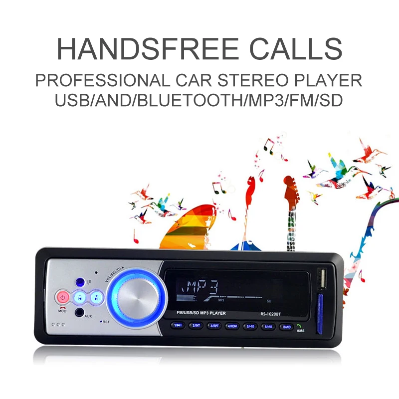 12V 1 Din Auto Audio Car Stereo Radio Bluetooth MP3 Audio Player Support Remote Control / FM / Aux Input / SD / USB audio-player : image 12V 1 Din Auto Audio Car Stereo Radio Bluetooth MP3 Audio Player Support Remote Control / FM / Aux Input / SD / USB audio-player