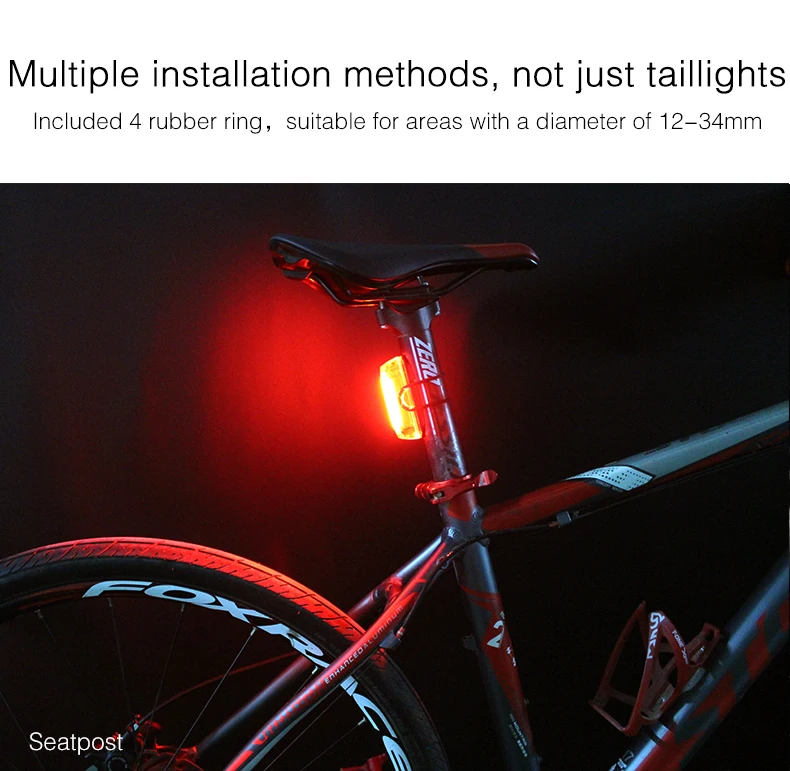 Clearance MEROCA Bike Bicycle Lamp100 LM Rechargeable LED USB COB Mountain Bike Tail Light Taillight MTB Safety Warning Bicycle Rear Light 10