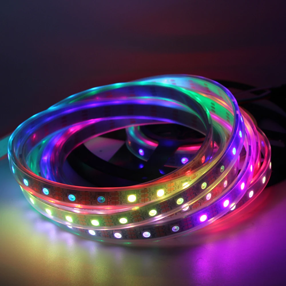 Светодиодная лента WS2812B ws2812 IC RGB 5050 SMD полноцветная программируемая индивидуально