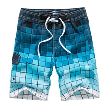 Новейшие модные мужские пляжные шорты, летние клетчатые быстросохнущие повседневные мужские пляжные шорты, M-3XL, Прямая поставка ABZ240