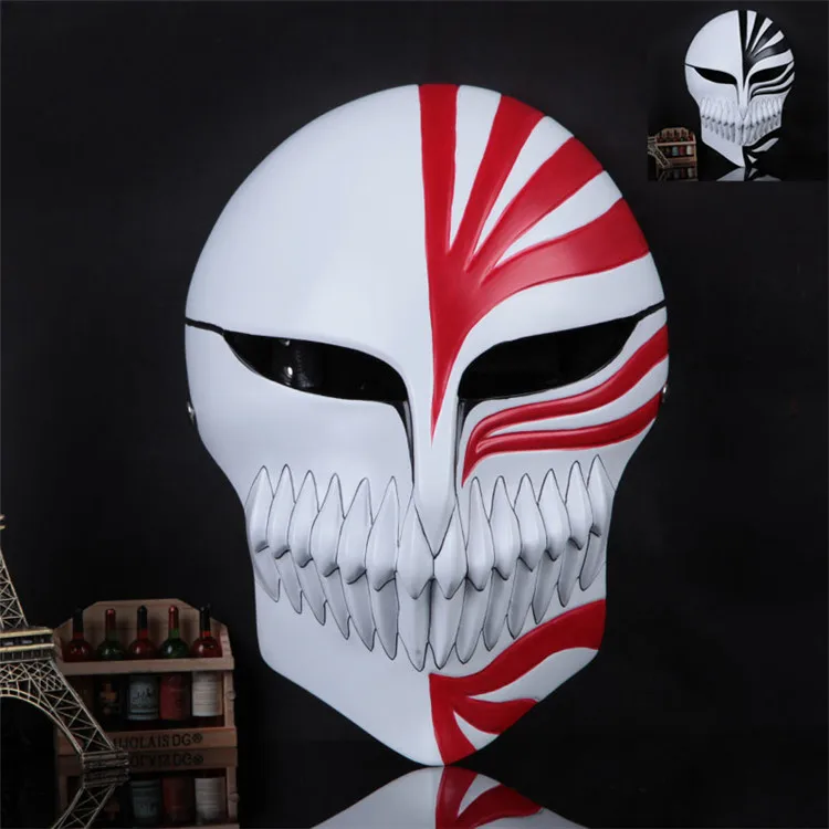 

Hot Bleach Mask Kurosaki Ichigo Movie Props Anime Cosplay Mask Japanese Collections New Ghost Horror Scary Mask Halloween FA104