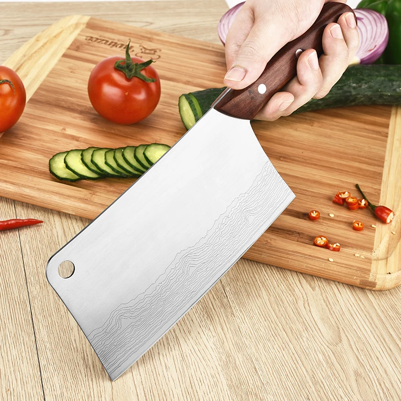 Professional Kitchen Knife Cleaver 7 inch Stainless Steel 7CR17 Meat Knife Vegetable Cutting Slicing Kitchen Accessories Tools