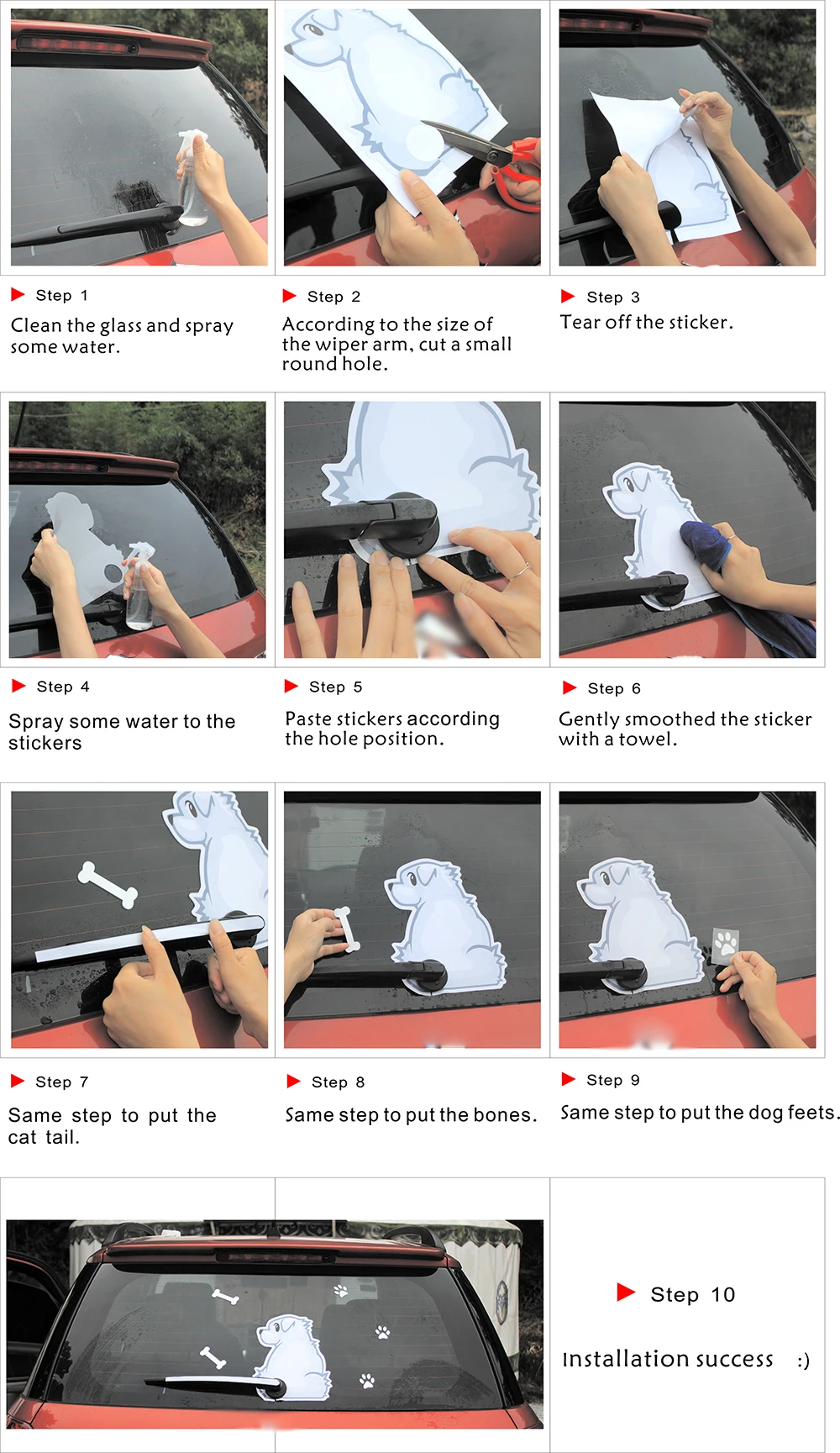 TO Liane grey dog decal instal.
