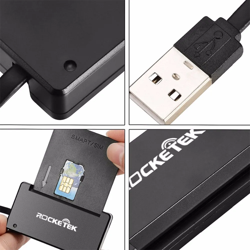 ROCKETEK SCR3 CAC ID SIM чип считыватель смарт-карт USB 2,0 костюм для CAC(универсальная карта доступа) Государственный ID национальная ID карта