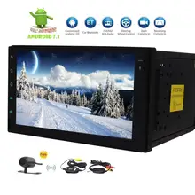 2 Din Car Stereo Android 7.1 Support GPS Navigation FM/AM Radio 4G WIFI OBD2 SWC Bluetooth Cam-In & Free Wireless Rear Camera