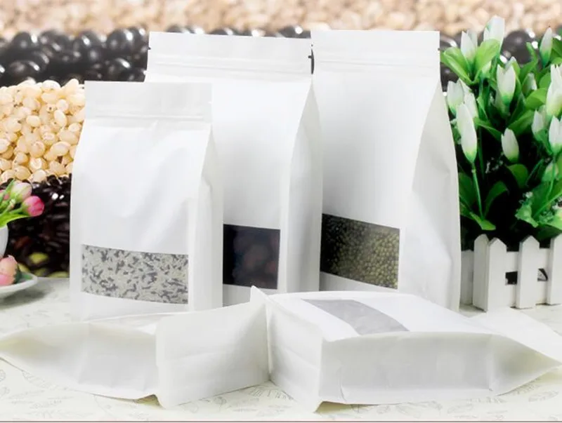 12 26 Alice, 50pcs/lot White candy/tea paper bags packaging with window