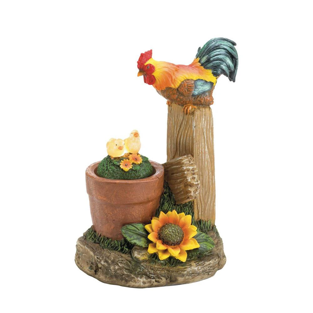 Summerfield Terrace Solar Rotating Rooster Garden Decor