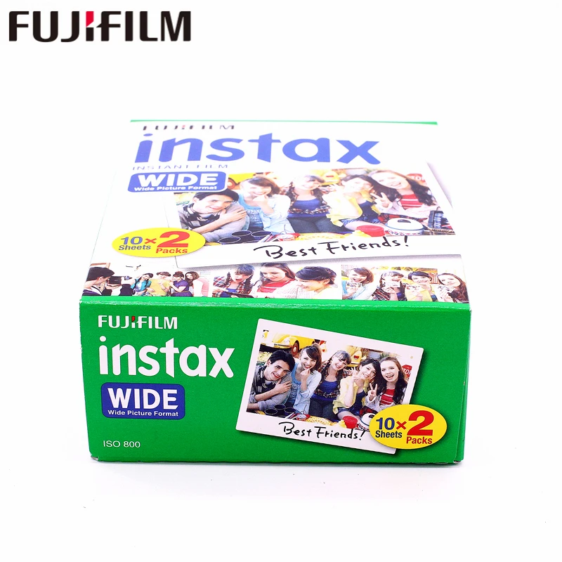 Подлинная 40 листов Fujifilm Instax Wide с белой кромкой+ Широкий радужная пленка для Fuji Instant фотобумага Камера 300/200/210/100/500AF