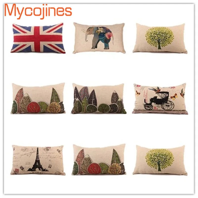 

30*50 New Nordic Fashion View Pillowcase Green Plants Bike Pillow Cover Rectangle Cushion Cover Home Decorative Throw Pillows