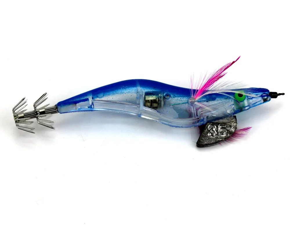 Eletrônico Camarão Pesca Iscas 12.8cm 29g Lulas Artificiais Ganchos Jigs Lula Isca Pena Chumbo Cabeça Tackles 10 Pçs 6 Cheap Iscas artificiais