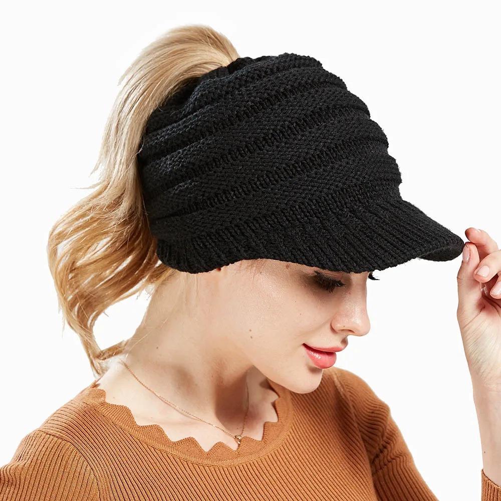 Buy Ponytail Caps Women Girl's Winter Warm Knit